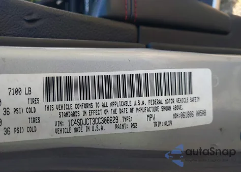 2012 Dodge Durango R/T from USA, damaged, VIN 1C4SDJCT3CC308629